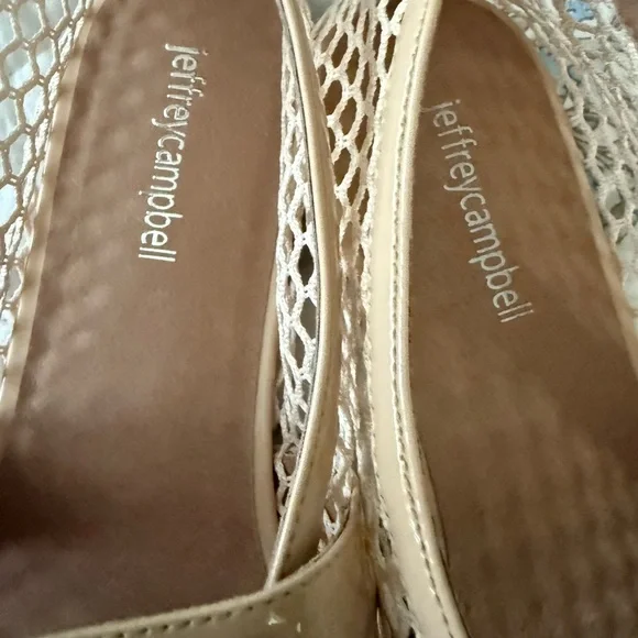 Jeffrey Campbell Cream Flats with Mesh Design - Picture 6 of 8